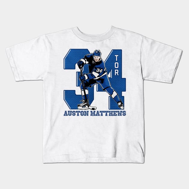 Auston Matthews Toronto Game Kids T-Shirt by Erianna Bee